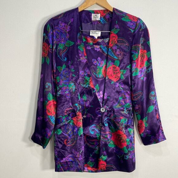 Vintage Stunning Satin Skirt Set Art to Wear RomanticSmall - Picture 2 of 13